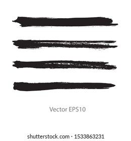 brush strokes watercolor background. Vector black paint