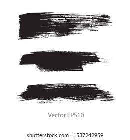 brush strokes watercolor background. Vector black paint