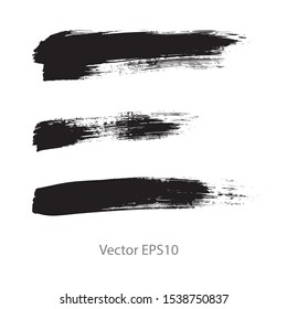 brush strokes watercolor background. Vector black paint