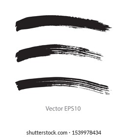 brush strokes watercolor background. Vector black paint