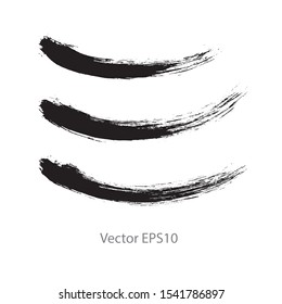 brush strokes watercolor background. Vector black paint