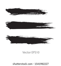 brush strokes watercolor background. Vector black paint