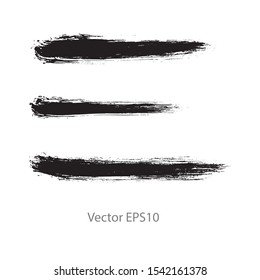 brush strokes watercolor background. Vector black paint