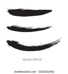 brush strokes watercolor background. Vector black paint