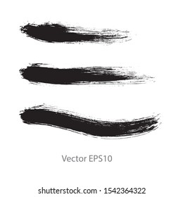 brush strokes watercolor background. Vector black paint