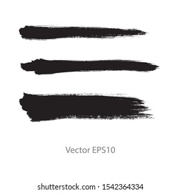 brush strokes watercolor background. Vector black paint