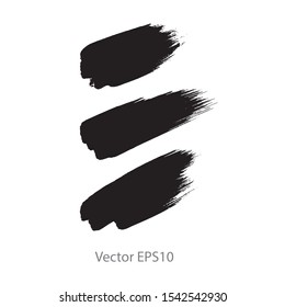 brush strokes watercolor background. Vector black paint