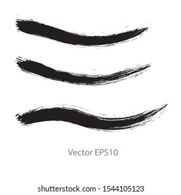 brush strokes watercolor background. Vector black paint