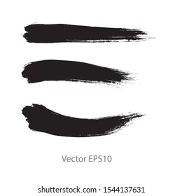 brush strokes watercolor background. Vector black paint