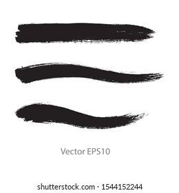 brush strokes watercolor background. Vector black paint