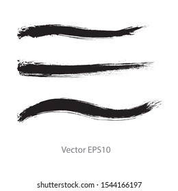 brush strokes watercolor background. Vector black paint