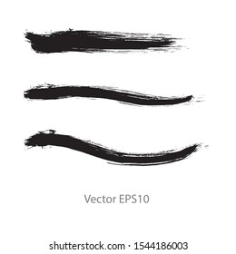 brush strokes watercolor background. Vector black paint