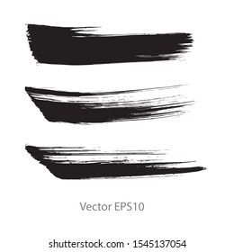 brush strokes watercolor background. Vector black paint