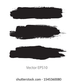 brush strokes watercolor background. Vector black paint