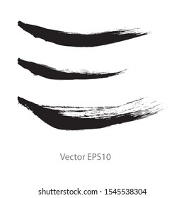 brush strokes watercolor background. Vector black paint