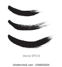 brush strokes watercolor background. Vector black paint