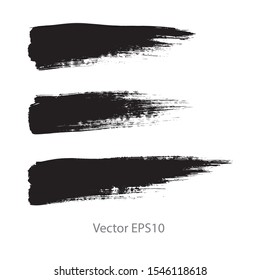 brush strokes watercolor background. Vector black paint