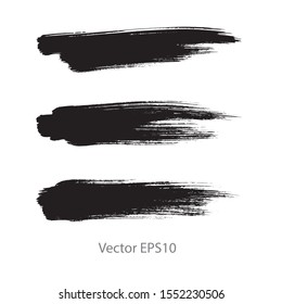 brush strokes watercolor background. Vector black paint