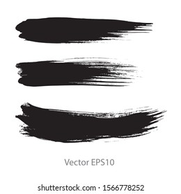 brush strokes watercolor background. Vector black paint