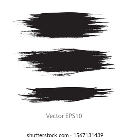 brush strokes watercolor background. Vector black paint