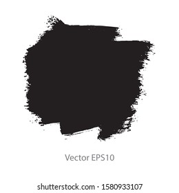 brush strokes watercolor background. Vector black paint