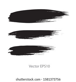 brush strokes watercolor background. Vector black paint