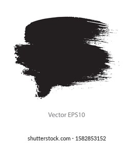 brush strokes watercolor background. Vector black paint