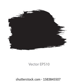 brush strokes watercolor background. Vector black paint