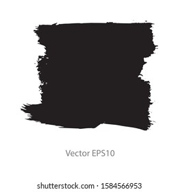 brush strokes watercolor background. Vector black paint