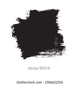 brush strokes watercolor background. Vector black paint