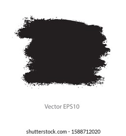 brush strokes watercolor background. Vector black paint