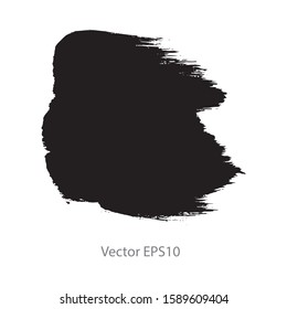 brush strokes watercolor background. Vector black paint