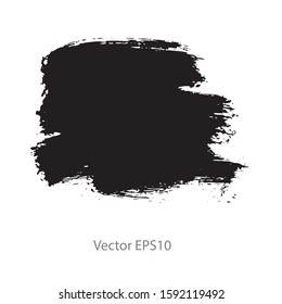 brush strokes watercolor background. Vector black paint