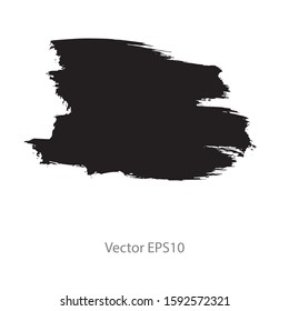 brush strokes watercolor background. Vector black paint