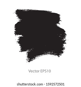 brush strokes watercolor background. Vector black paint