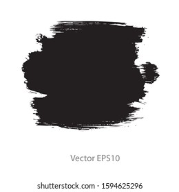 brush strokes watercolor background. Vector black paint