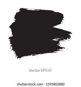 brush strokes watercolor background. Vector black paint