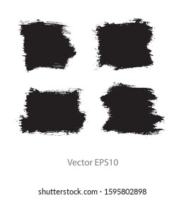 brush strokes watercolor background. Vector black paint