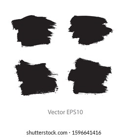 brush strokes watercolor background. Vector black paint