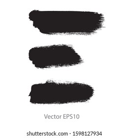 brush strokes watercolor background. Vector black paint