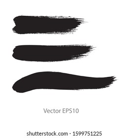 brush strokes watercolor background. Vector black paint