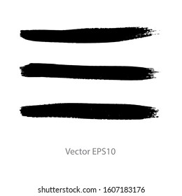 brush strokes watercolor background. Vector black paint