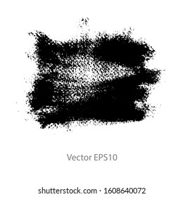 brush strokes watercolor background. Vector black paint