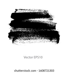 brush strokes watercolor background. Vector black paint