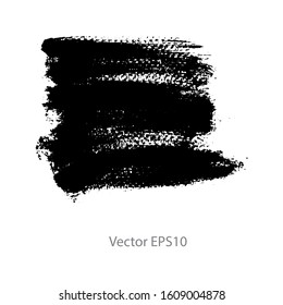 brush strokes watercolor background. Vector black paint