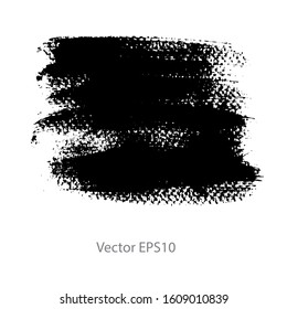 brush strokes watercolor background. Vector black paint