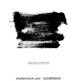 brush strokes watercolor background. Vector black paint