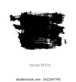brush strokes watercolor background. Vector black paint
