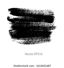 brush strokes watercolor background. Vector black paint