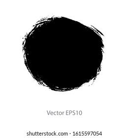 brush strokes watercolor background. Vector black paint